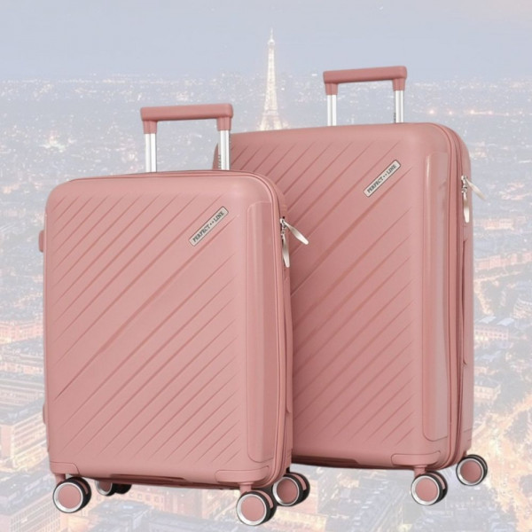 Практични авио куфари с четири колелца, въртящи се нa 360 градуса, полипропилен - ROSE 2333 20+24 инча